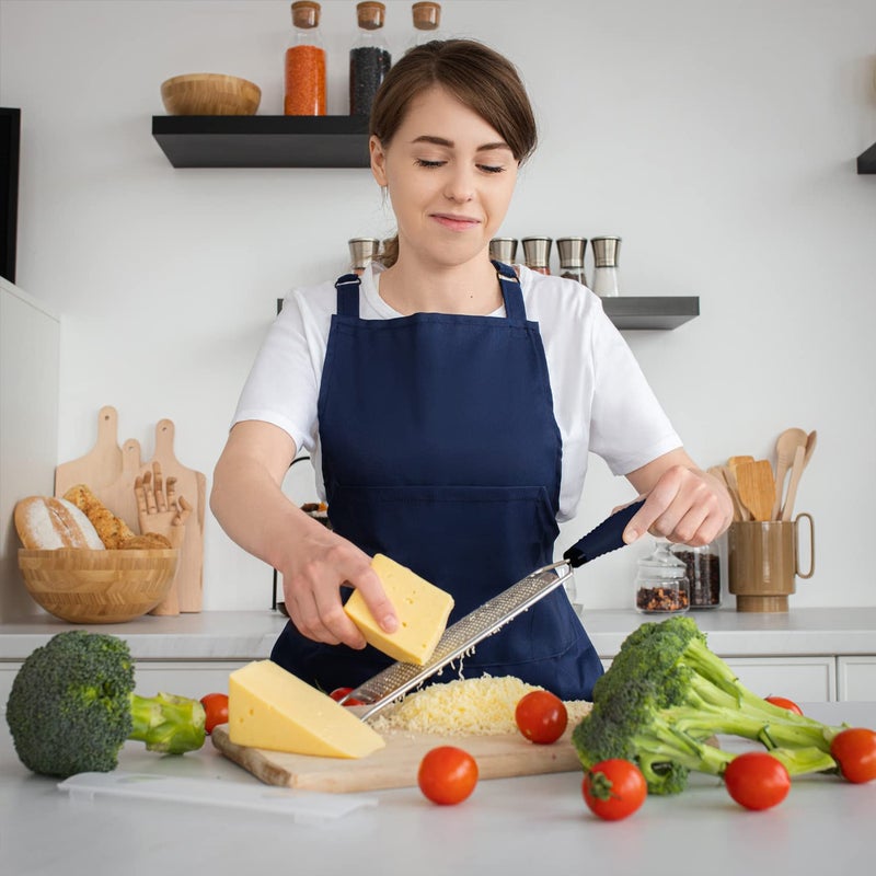 Deiss PRO Lemon Zester & Heavy Duty Cheese Grater & Vegetable Grater - Parmesan Cheese  Lemon  Garlic  Nutmeg  Chocolate  Fruits  Vegetables  Ginger Grater - Stainless Steel Cheese Shredder - Black - Image 5